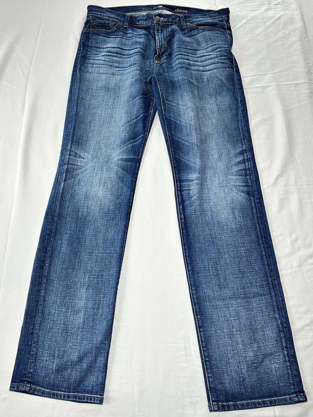 7 for all Mankind Slimmy Boot Cut Jeans in Blue Waist 36 Like New